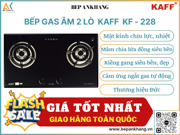 Bếp gas âm 2 lò KAFF KF - 228 - Thương hiệu Đức